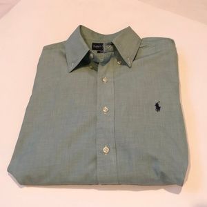 Ralph Lauren Custom Fit Light Green Oxford